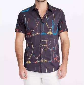 Robert Graham Neon Nights Short Sleeve Sport Shirt In Black