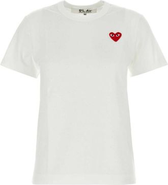 Comme Des Gar&ccedil;ons White Red Heart cotton t-shirt