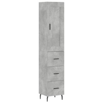 Berkfield Home Highboard Concrete Grey 34.5x34x180 cm Engineered Wood