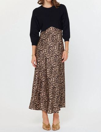 Current Air Sweater Mixed Media Midi Dress In Black