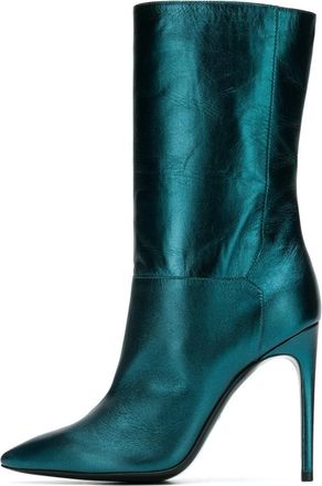 Generic Women Slip-On Pointed Toe Stiletto Heels Boots, Stylish Sexy High Heel Mid Calf Boots, Comfortable Evening Dress Dance Shoes,Black,2.5 UK
