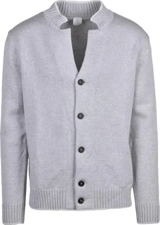 Eleventy Grey Wool Button Cardigan