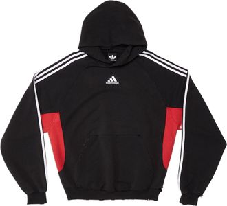Balenciaga x adidas Fleece Hoodie Slim Fit Black Red 712395TNVA81003