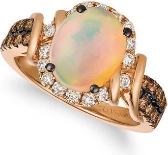 Le Vian Balance 14K Rose Gold 1.56 Ct. Tw. Diamond & Opal Cocktail Ring