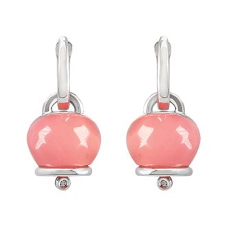 CHANTECLER Oorbellen Et Voil&agrave; Campanelle Zilver - Dames - Oorbellen - Roze - ONE Size - Accessoires