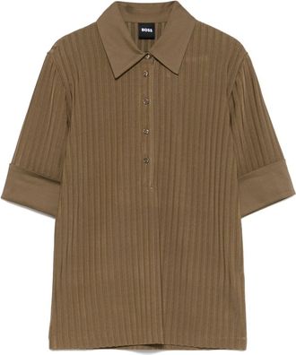 BOSS Polo a coste - Marrone