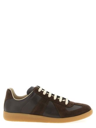 Maison Margiela Brown Lace Up Sneakers