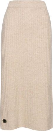 H&eacute;st Midi Rok - Dames - Midirokken - Beige - L - Leer - Rokken