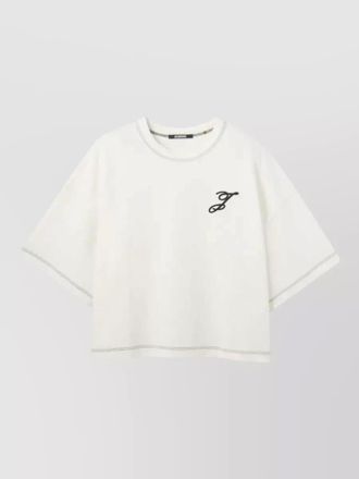 Jacquemus cotton t shirt contrast stitching short sleeves