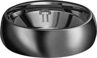 Pompeii3 Mens Black Polished Bright Tungsten Ring Ring 7mm Comfort Fit Wedding Band