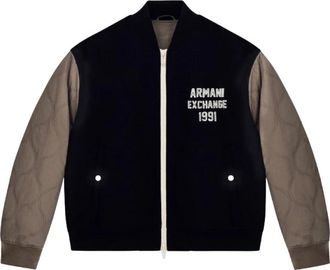 A|X Armani Exchange Varsity Blouson - Heren - Bomber jackets - Blauw - 2XL - Katoen - Jassen