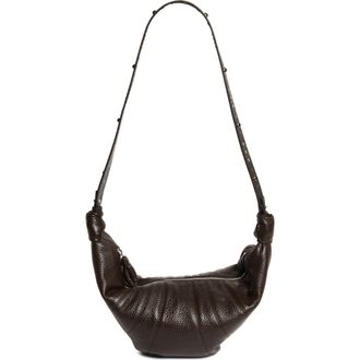 Christophe Lemaire Medium Croissant Leather Bag in Dark Chocolate at Nordstrom