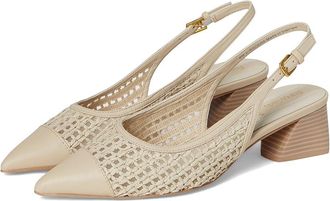 Franco Sarto Racer9 Slingback Shoes Womens Shoes Alabaster Faux Leather Weave : 7.5 M