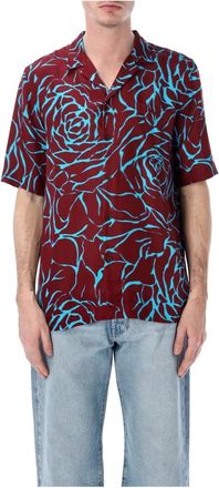 Dries Van Noten Carltone Boxy Shirt - Heren - Korte mouwen Overhemden - Rood - L - Overhemden