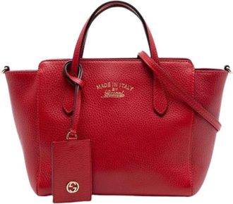 Gucci Pre-owned Handbags, female, Red, Size: ONE SIZE Pre-owned Mini Swing Satchel