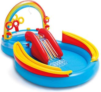 Intex Piscina Inflable Rainbow Ring Play Center 297x193 X135cm 57453np