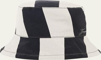 Jacquemus Mens Bicolor Logo Nylon Bucket Hat