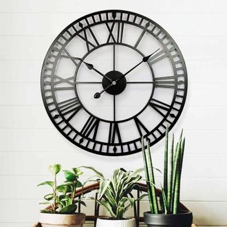 OEM Reloj De Jard&iacute;n Resistente A La Intemperie, Estilo Retro, N&uacute;meros Romanos, Vintage, Estructura De Hierro Sencilla, Reloj De Exterior, Funciona Con Pil