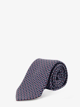 Ferragamo Cravatta Crema in seta con stampa Intreccio - FERRAGAMO - gender_Man