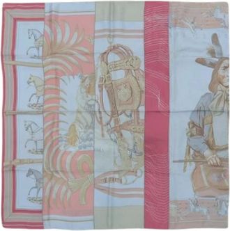 Herm&egrave;s Pre-owned Scarves, female, Multicolor, Size: ONE SIZE Pre-owned Carre en Carres Scarf