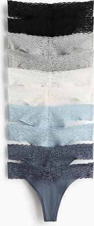 H&M 10er-Pack Tangas aus Spitze - Blue
