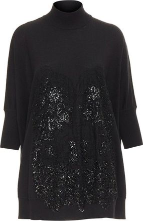 Givenchy Wool Blend Sequin Lace Turtleneck Tunic, Size Int M (Authentic Pre- Loved)