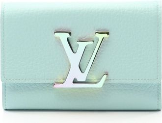 Louis Vuitton Blue Green Leather Wallet (Tri-Fold) (Pre-Owned)
