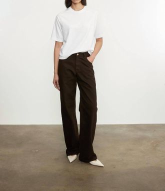 Enza Costa Relaxed Straight Leg Jean In Coffee Bean