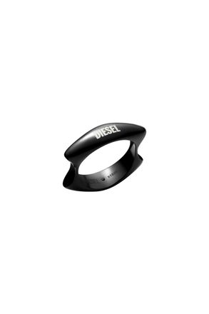 Diesel Black stainless steel band ring - Rings - Unisex - Black