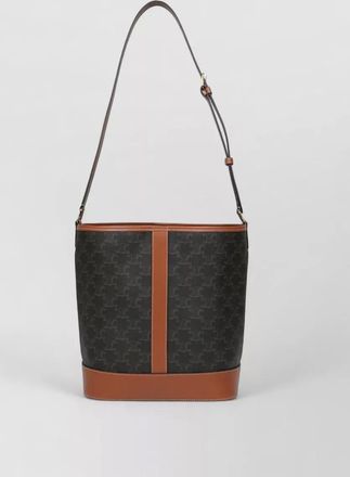 Celine canvas and leather bucket bag