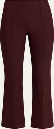 Vince Cropped Flare-Leg Pintuck Pants