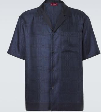 Gucci Interlocking G silk twill bowling shirt