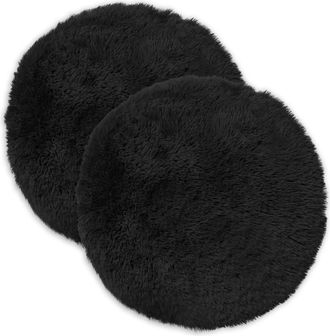 vidaXL Funda De Almohada 2 Pcs Heerlen Negro &Oslash; 30 Cm Fleece Pv Vidaxl