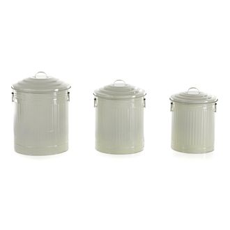 tomasucci Set of 3 AMERIKA waste bins, ivory