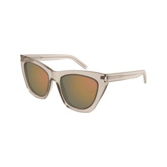 Saint Laurent Sunglasses, female, Beige, Size: 55 MM Transparent Nude Acetate Sunglasses