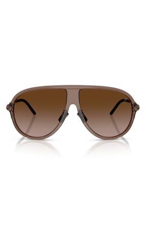 Moncler 61mm Pilot Sunglasses in Transparent Brown /Brown at Nordstrom