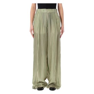 Dries Van Noten Wide Trousers - female - Dries Van Noten - Wide Trousers - Green - M - Trousers