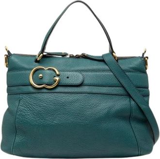 Gucci Pre-owned Ride Satchel - Dames - Vintage Handtas - Groen - ONE Size - Leer - Vintage