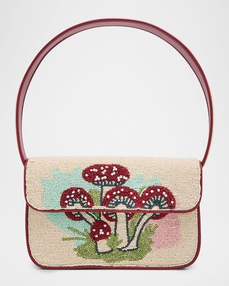 Staud Tommy Beaded Rayon Shoulder Bag