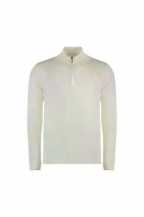 Moorer Mens Terni Half-Zip Sweater In Bianco