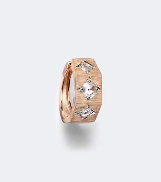 Marie Lichtenberg Ecrou 18kt rose gold single hoop earring with diamonds
