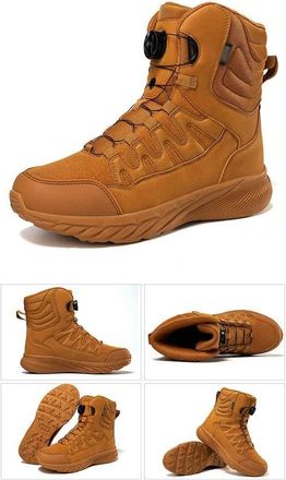 Generic GLDFW Large Outdoor Training Boots Mens Mountaineering Hiking Boots High Top Rotating Buckle Fashion Camouflage Sports Shoes