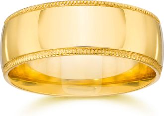 Pompeii3 Milgrain Comfort Fit Wedding Band 14K Yellow Gold Size Selectable
