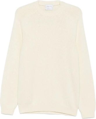 Scaglione Truien & Vesten, Heren, Beige, XL, Trui met ronde hals en ribbelstructuur