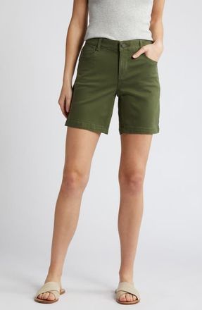 Wit & Wisdom AbSolution Mid Length Stretch Twill Shorts in Celadon at Nordstrom, Size 4