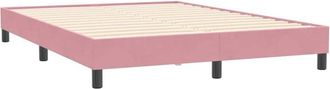 vidaXL Cama Box Spring Sin Colch&oacute;n Terciopelo Rosa 140x210 Cm Vidaxl