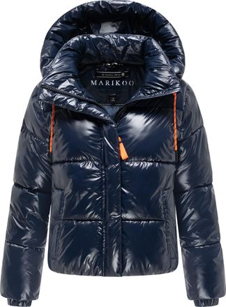 Marikoo dames gewatteerde winterjas Skyraa met capuchon & glanzend design