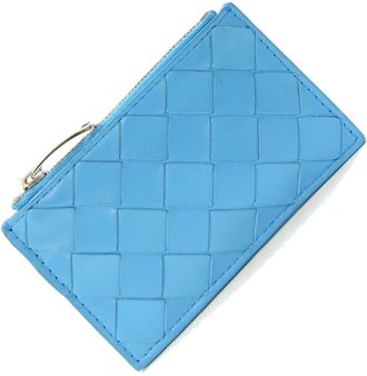 Bottega Veneta Light Blue Intrecciato Coin Purse/Coin Case (Pre-Owned)
