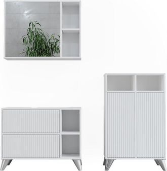 Vicco Conjunto De Muebles De Ba&ntilde;o Leano, Blanco, 80 Cm, Juego 2