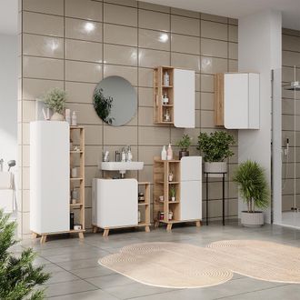 Vicco Set Di Mobili Da Bagno Karen, Sonoma, 5 Parti